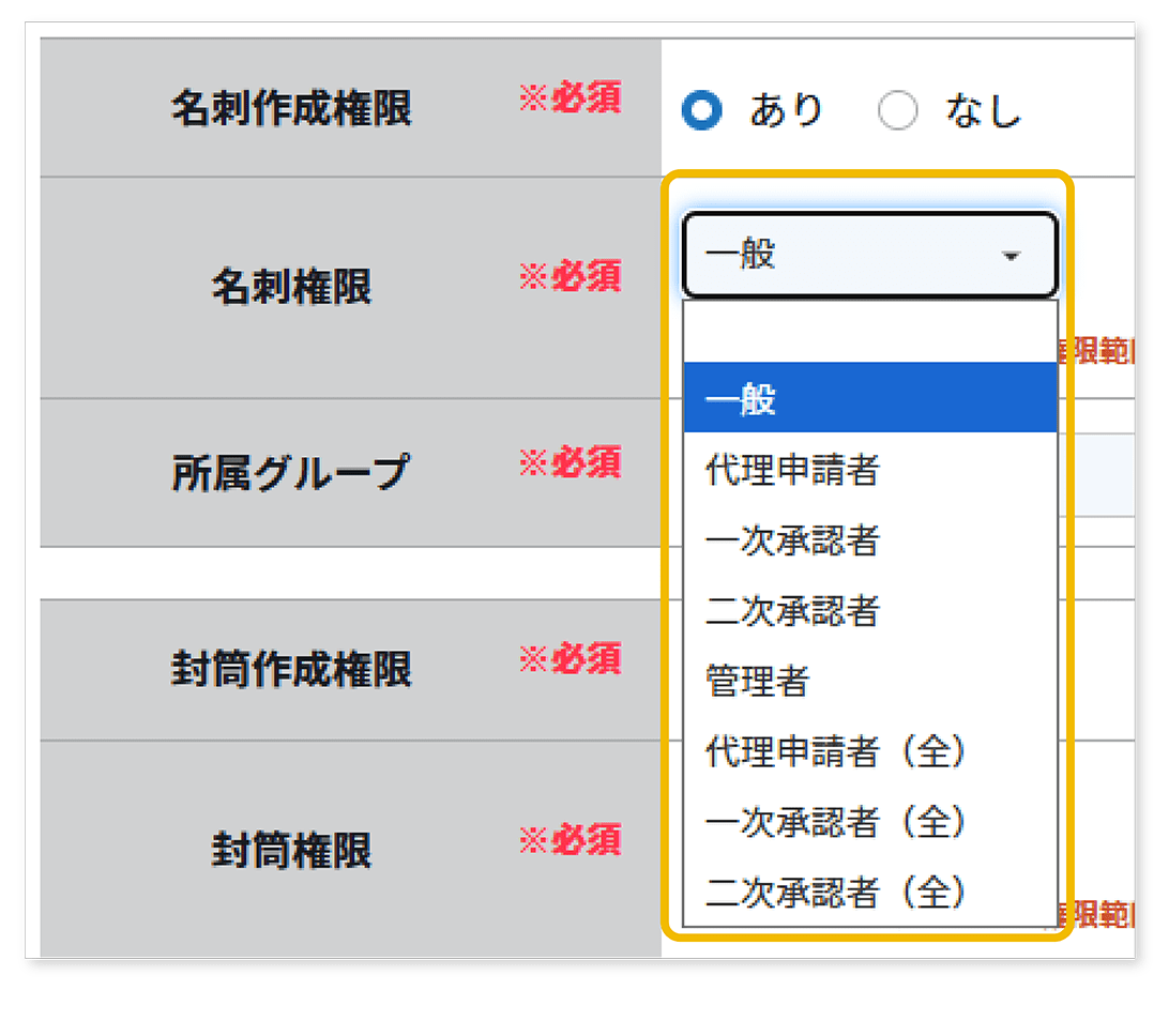 5つの権限と範囲設定で複雑な承認フローにも対応