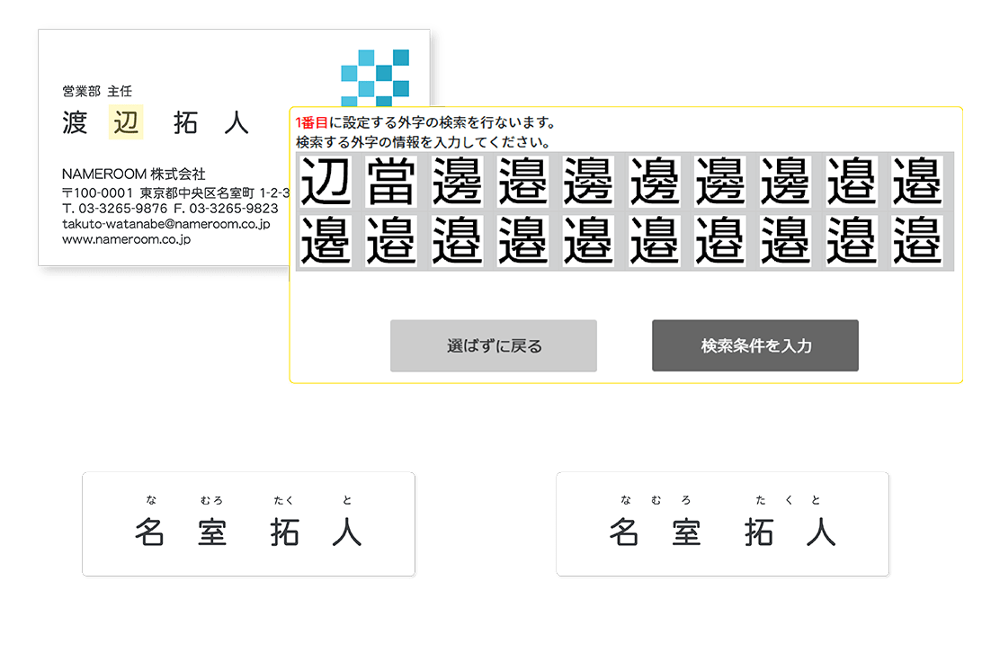 外字や氏名ルビなど多様な表記ニーズに対応