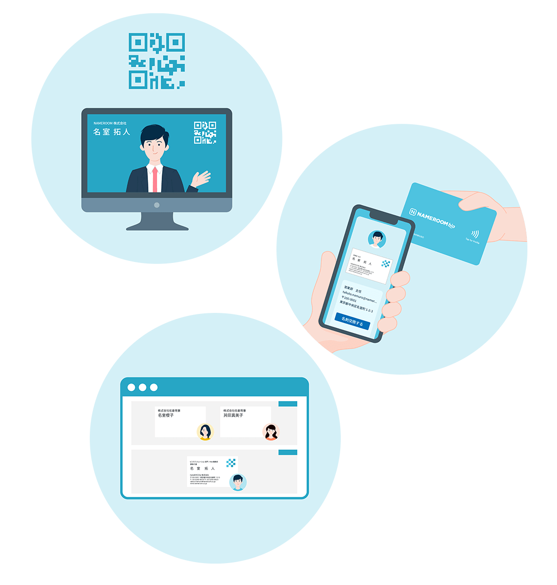 非対面でもオンラインで名刺交換が可能